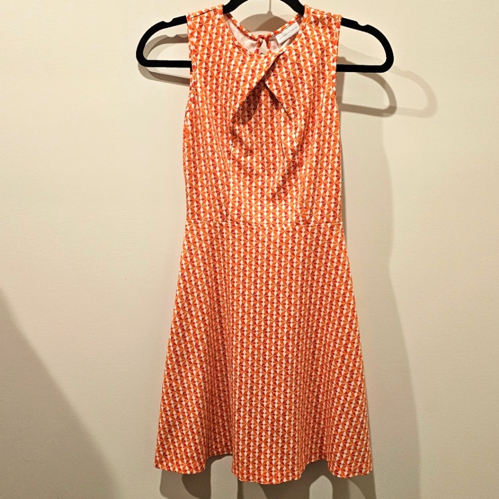 New York & Company 100% Cotton Dress Sleevless Size XS Orange
